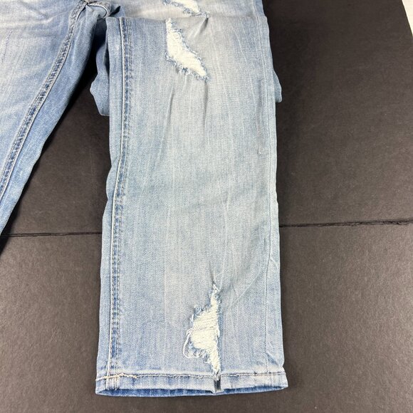 Departwest Jeans Men's 31x29 Skinny Trouper Light Blue Distressed Denim Tag 31 S - Picture 5 of 16